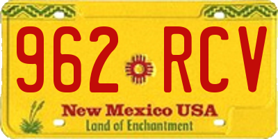 NM license plate 962RCV