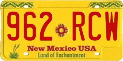 NM license plate 962RCW