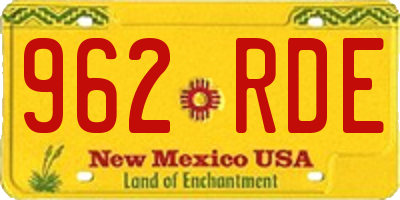 NM license plate 962RDE