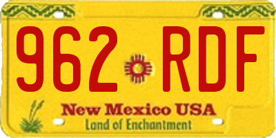 NM license plate 962RDF