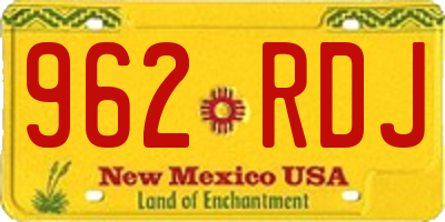 NM license plate 962RDJ
