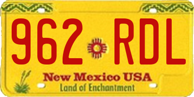 NM license plate 962RDL