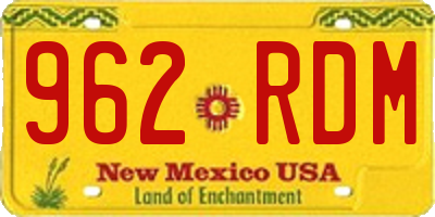 NM license plate 962RDM