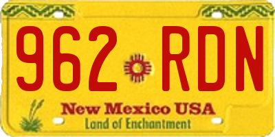 NM license plate 962RDN