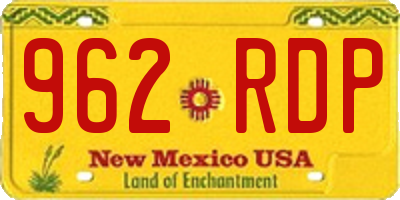 NM license plate 962RDP