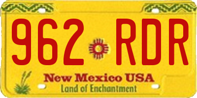 NM license plate 962RDR