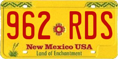NM license plate 962RDS