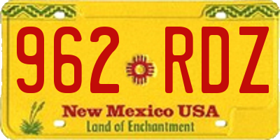 NM license plate 962RDZ