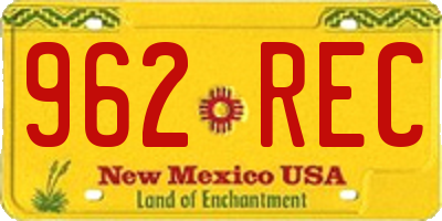 NM license plate 962REC