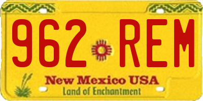 NM license plate 962REM
