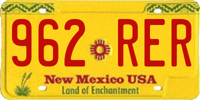 NM license plate 962RER
