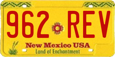 NM license plate 962REV