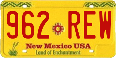 NM license plate 962REW