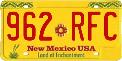 NM license plate 962RFC