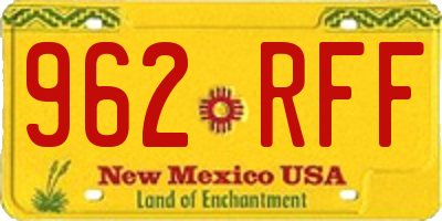 NM license plate 962RFF