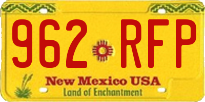 NM license plate 962RFP