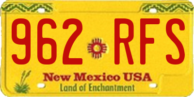 NM license plate 962RFS