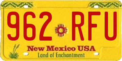 NM license plate 962RFU