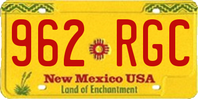 NM license plate 962RGC