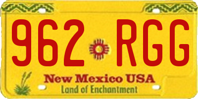NM license plate 962RGG