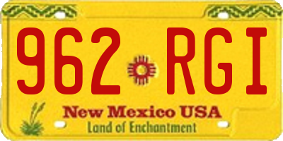 NM license plate 962RGI