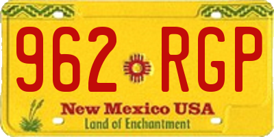 NM license plate 962RGP