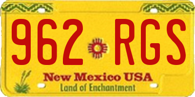 NM license plate 962RGS
