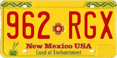 NM license plate 962RGX
