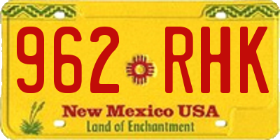 NM license plate 962RHK