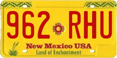 NM license plate 962RHU