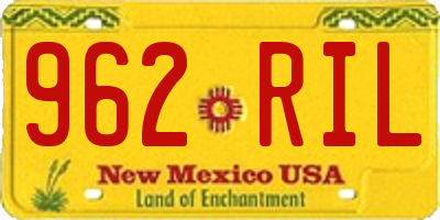 NM license plate 962RIL