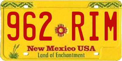 NM license plate 962RIM