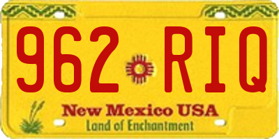 NM license plate 962RIQ