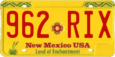 NM license plate 962RIX
