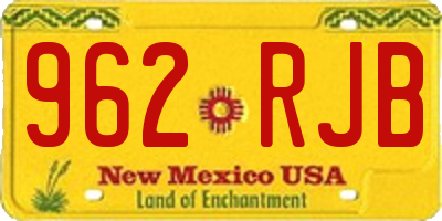 NM license plate 962RJB