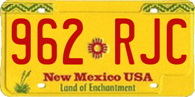 NM license plate 962RJC