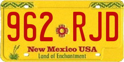 NM license plate 962RJD