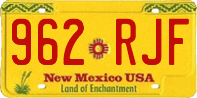 NM license plate 962RJF