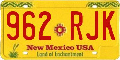 NM license plate 962RJK