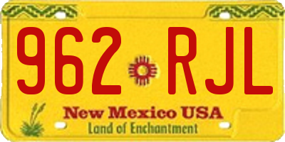 NM license plate 962RJL