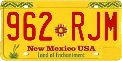 NM license plate 962RJM