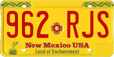 NM license plate 962RJS