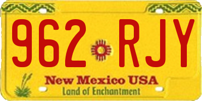 NM license plate 962RJY