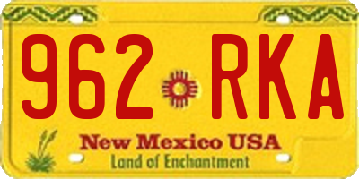 NM license plate 962RKA