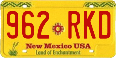 NM license plate 962RKD