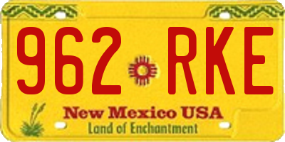 NM license plate 962RKE