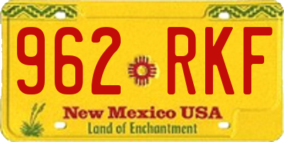 NM license plate 962RKF
