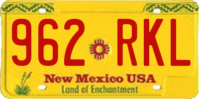 NM license plate 962RKL