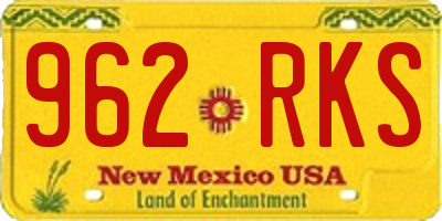 NM license plate 962RKS