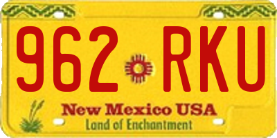 NM license plate 962RKU